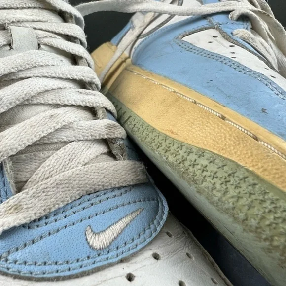 Vintage NIKE Air Force 1 Low Baby Sky Blue & White on Gum & Green - Picture 9 of 15